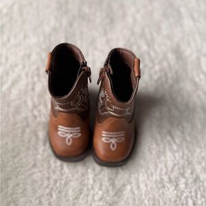 Kids Brown Western Cowboy Boots - Classic Embroidered Style